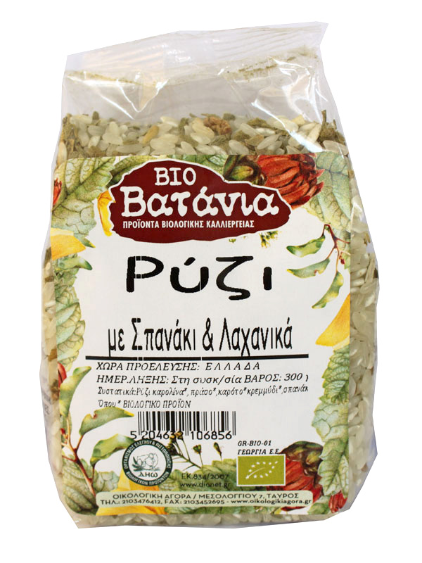 Ρύζι με σπανάκι και Λαχανικά